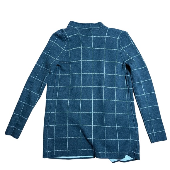 LOFT|Women’s Light Gray Windowpane Knit Open-Front Cardigan Jacket-Size XS - Picture 2 of 9